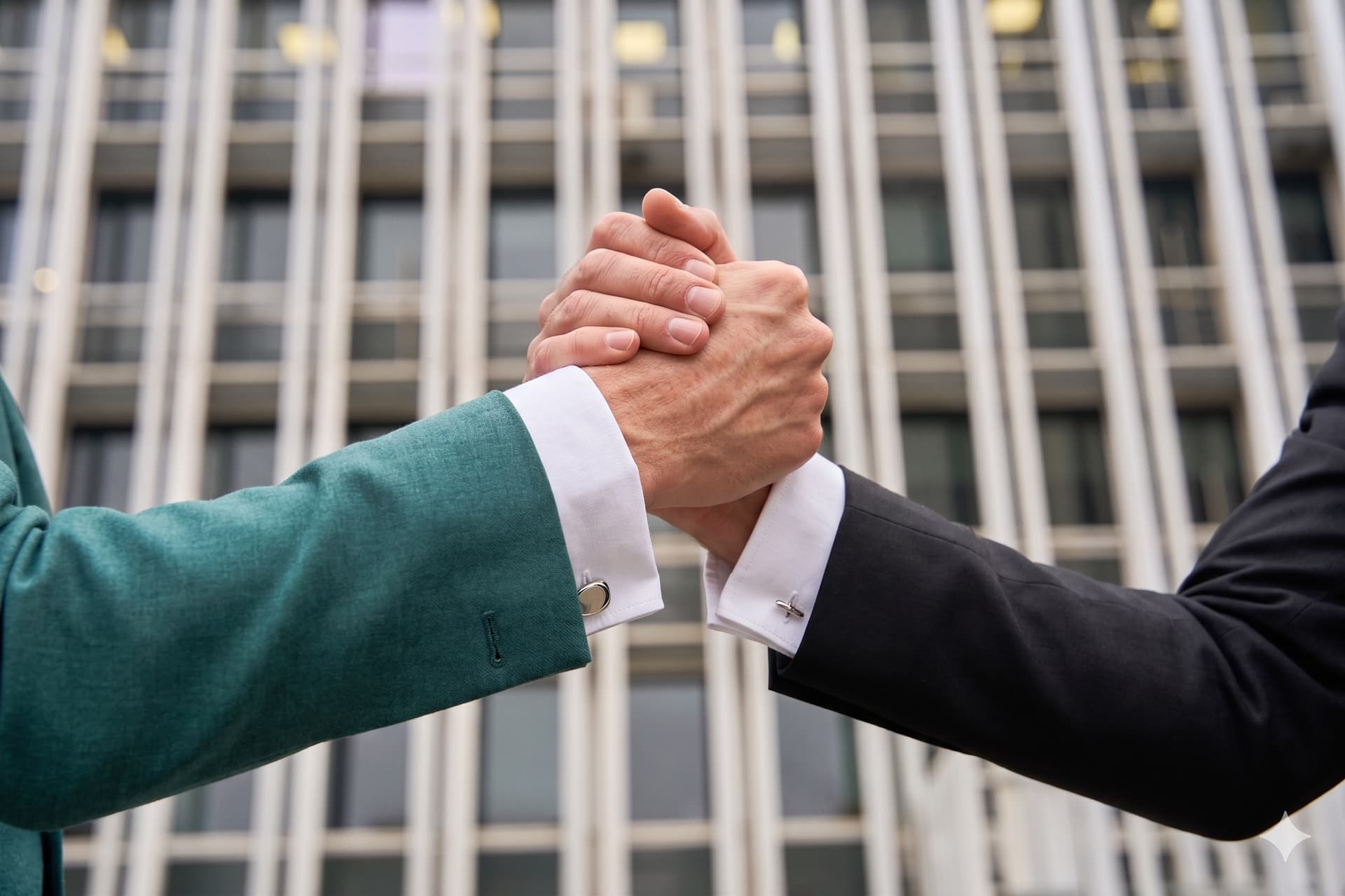 Dealers shaking hands